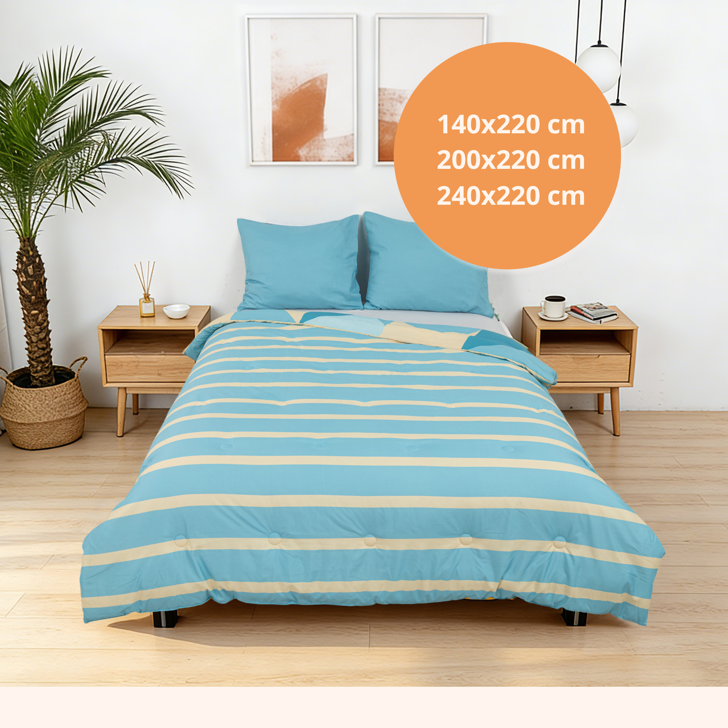Sommardröm - Blue Breeze - La couette sans housse de couette |housse fixe |lavable