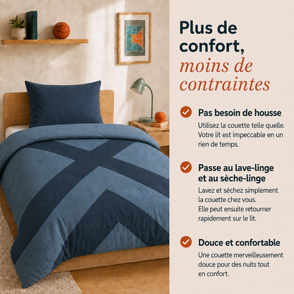 Drøm Night Grid - La couette sans housse pour ados |housse fixe |lavable
