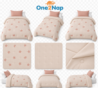 Drøm Rose Dawn - La couette sans housse pour adolescents |housse intégrée |lavable