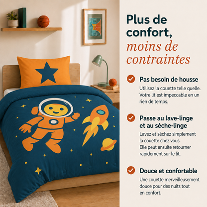 Good vibes - Cosmic Adventure - La couette sans housse pour enfants | housse fixe | lavable