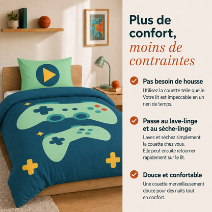 Good vibes - Game Galaxy - La couette sans housse pour les enfants |housse fixe |lavable