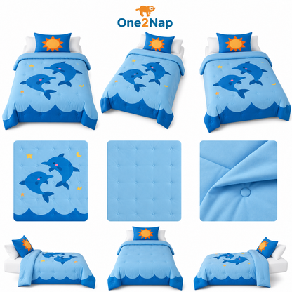 Good vibes - Ocean Glow - La couette sans housse pour les enfants | housse fixe | lavable