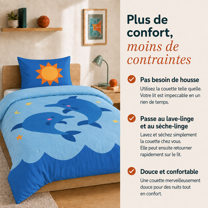 Good vibes - Ocean Glow - La couette sans housse pour les enfants | housse fixe | lavable