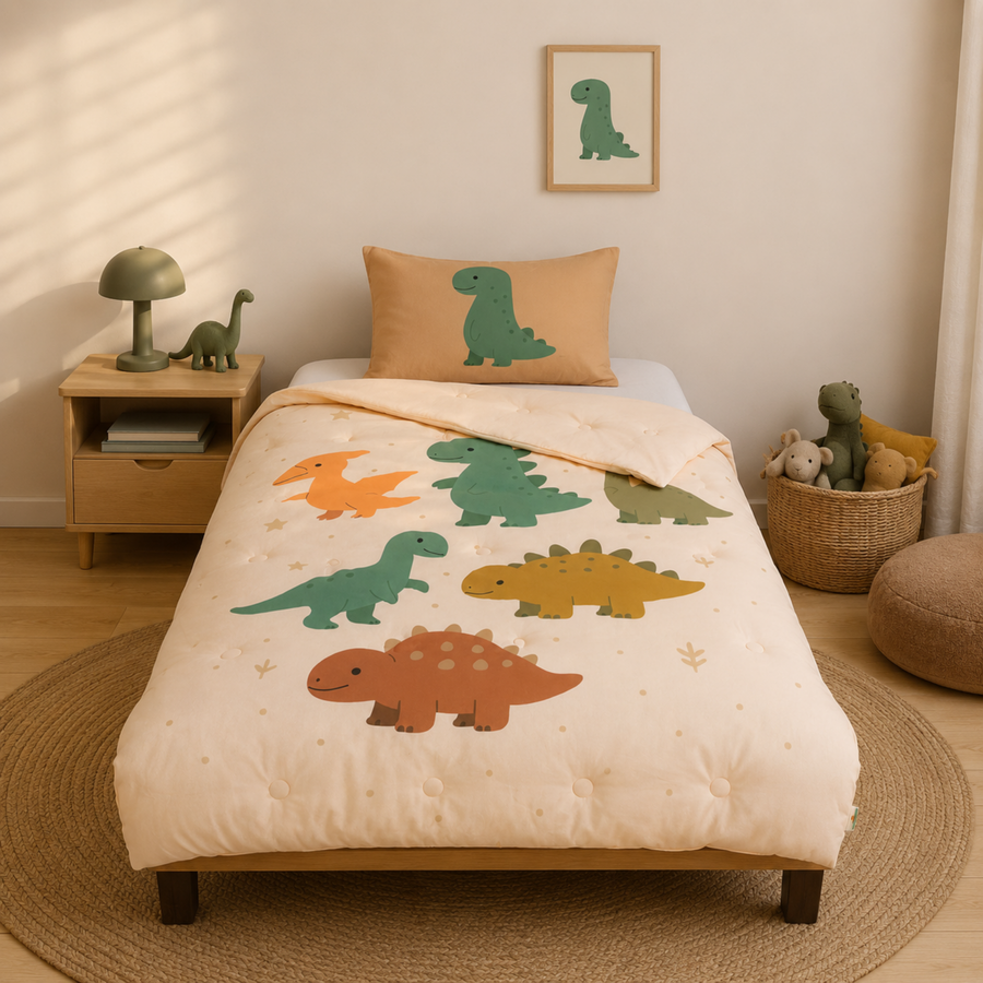 Snork Jurassic Joy - La couette sans housse pour enfants | housse intégrée | lavable