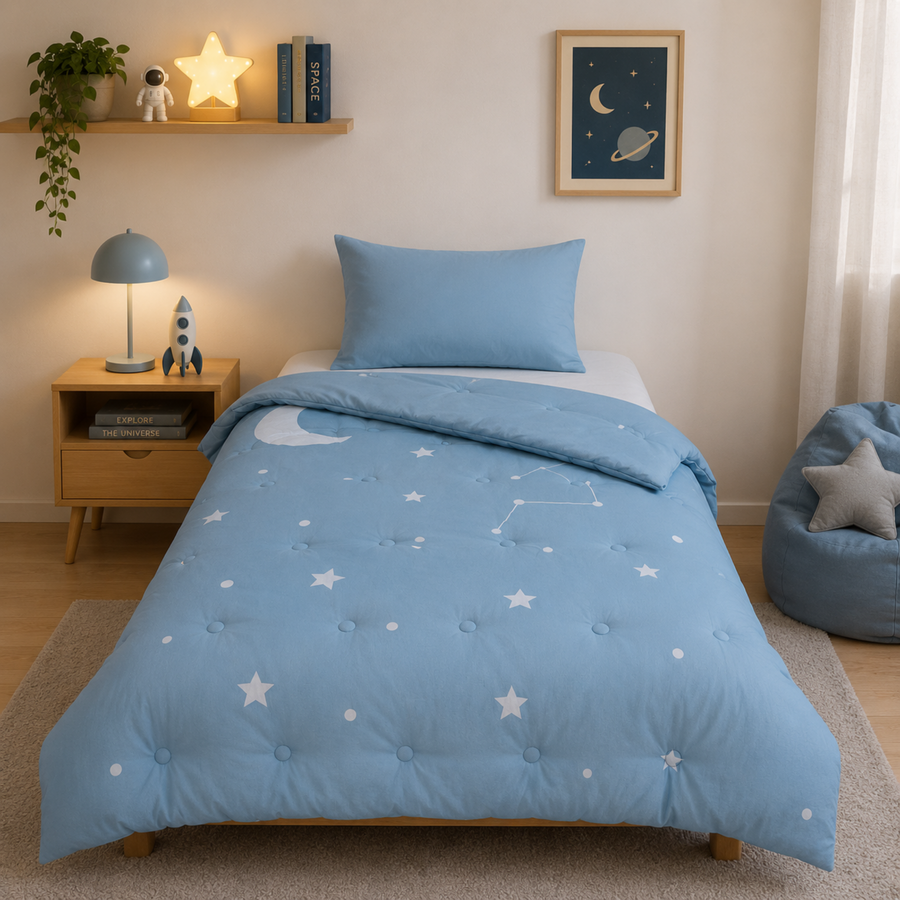 Drøm Moonlit Sky - La couette sans housse pour adolescents | housse intégrée | lavable