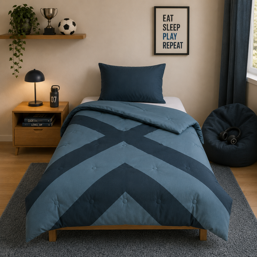 Drøm Night Grid - La couette sans housse pour ados |housse fixe |lavable