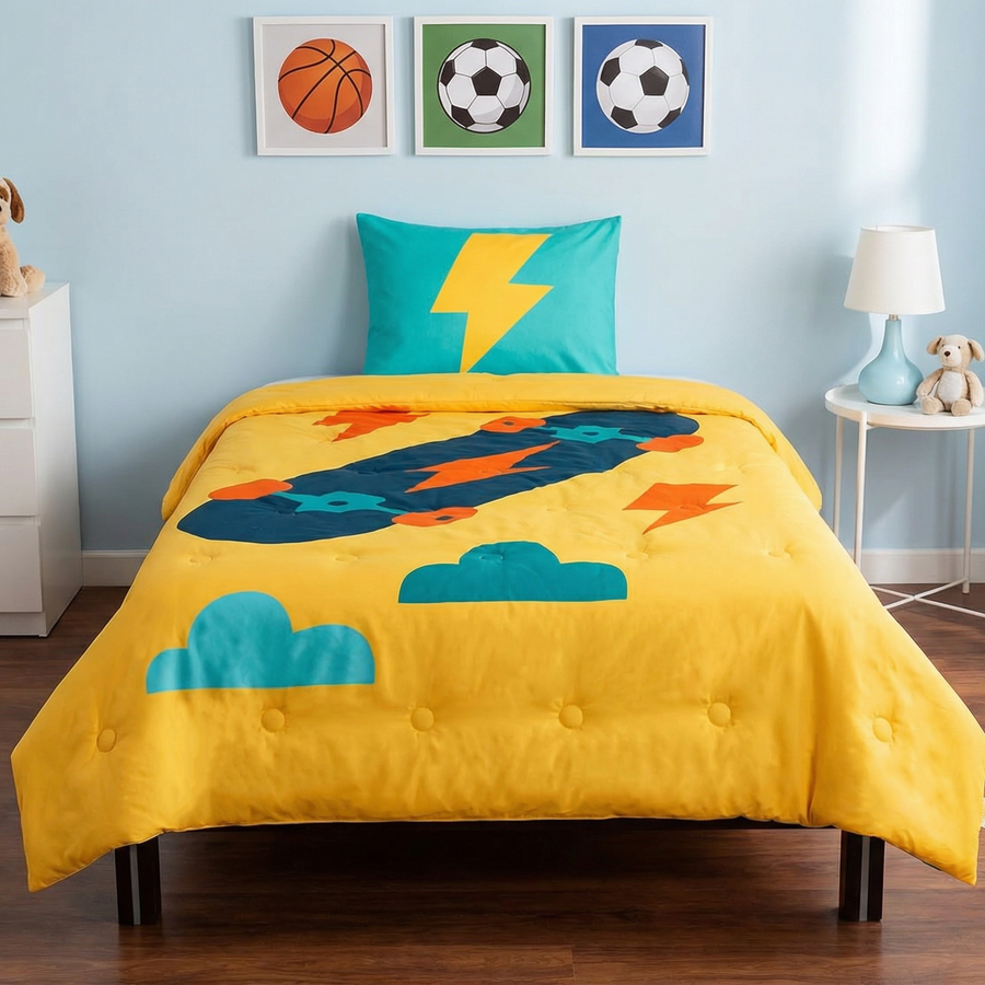 Good vibes - Skate Vibes - La couette sans housse pour enfants |housse fixe |lavable