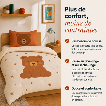 Snork Cuddle Caramel - La couette sans housse pour enfants | housse intégrée | lavable
