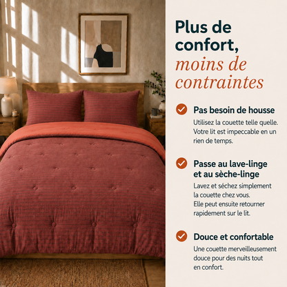 Structure Velvet Plum - La couette sans housse | housse fixe | lavable
