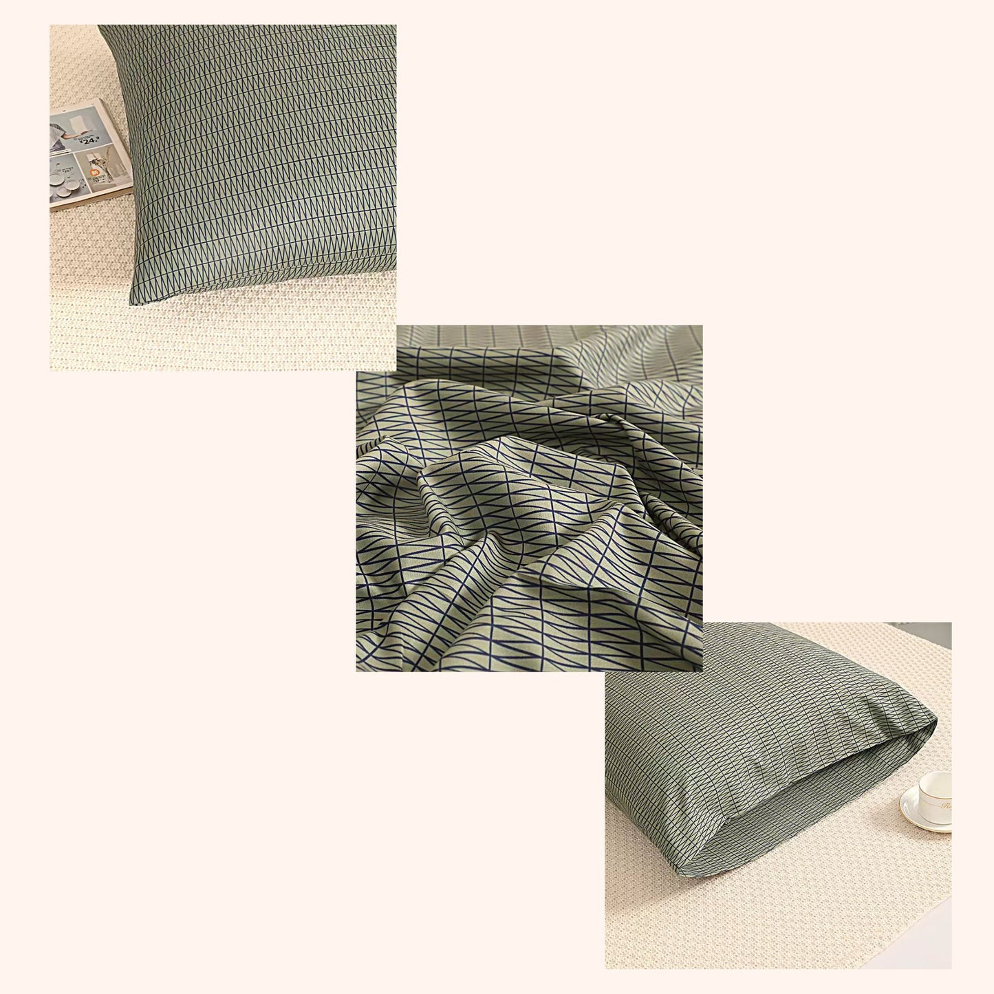 Struktur Olive Leaf – Taie d’oreiller 60x70 cm | Sérénité scandinave naturelle