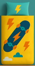 Good vibes - Skate Vibes - La couette sans housse pour enfants |housse fixe |lavable
