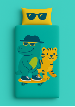 Good vibes - Urban Safari - La couette sans housse pour les enfants | housse fixe | lavable